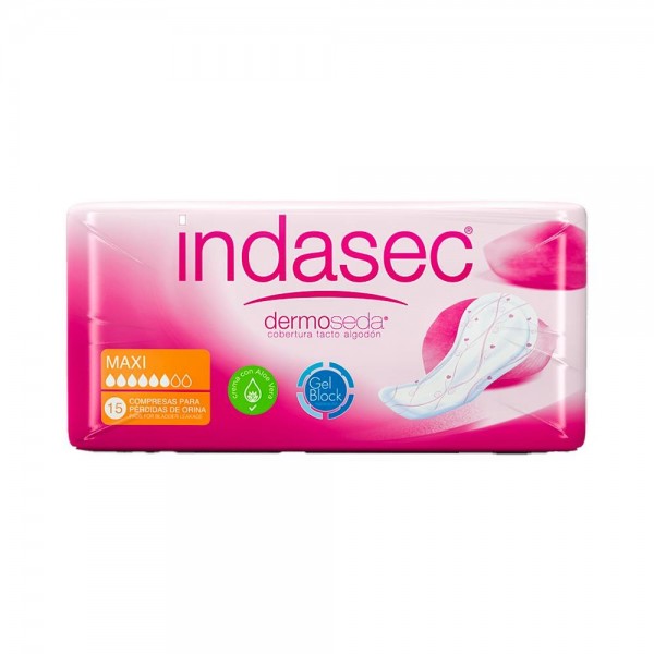 Indasec Dermoseda Maxi Bolsa 15 Compresas